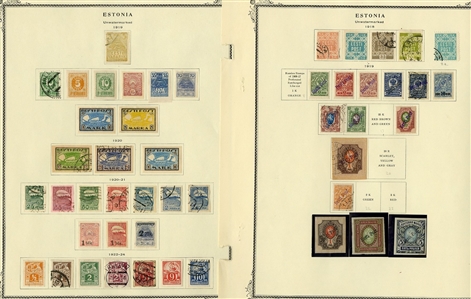 LARGE LOTS AND COLLECTIONS BALTIC COUNTRIES 1918-2005 collection virtually complete in a Scott Specialty album, with Estonia, Central Lithuania, Latvia and Lithuania, with regular issues,...
