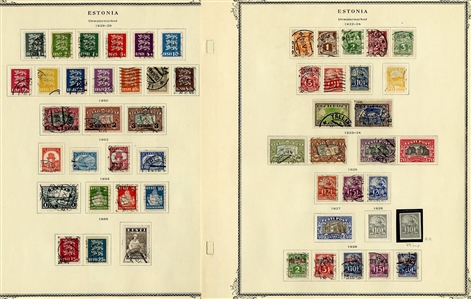 LARGE LOTS AND COLLECTIONS BALTIC COUNTRIES 1918-2005 collection virtually complete in a Scott Specialty album, with Estonia, Central Lithuania, Latvia and Lithuania, with regular issues,...