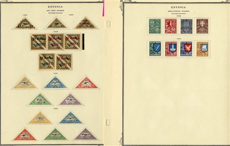 LARGE LOTS AND COLLECTIONS BALTIC COUNTRIES 1918-2005 collection virtually complete in a Scott Specialty album, with Estonia, Central Lithuania, Latvia and Lithuania, with regular issues,...