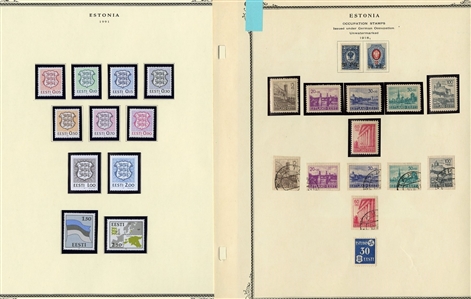 LARGE LOTS AND COLLECTIONS BALTIC COUNTRIES 1918-2005 collection virtually complete in a Scott Specialty album, with Estonia, Central Lithuania, Latvia and Lithuania, with regular issues,...