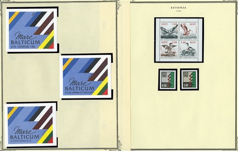 LARGE LOTS AND COLLECTIONS BALTIC COUNTRIES 1918-2005 collection virtually complete in a Scott Specialty album, with Estonia, Central Lithuania, Latvia and Lithuania, with regular issues,...