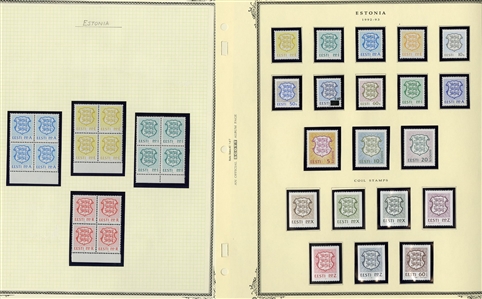 LARGE LOTS AND COLLECTIONS BALTIC COUNTRIES 1918-2005 collection virtually complete in a Scott Specialty album, with Estonia, Central Lithuania, Latvia and Lithuania, with regular issues,...