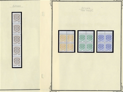LARGE LOTS AND COLLECTIONS BALTIC COUNTRIES 1918-2005 collection virtually complete in a Scott Specialty album, with Estonia, Central Lithuania, Latvia and Lithuania, with regular issues,...