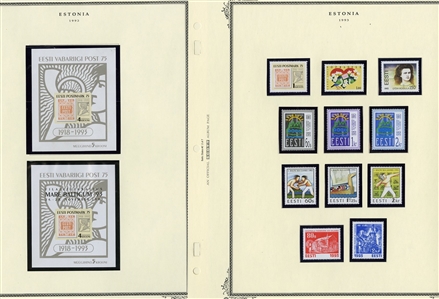 LARGE LOTS AND COLLECTIONS BALTIC COUNTRIES 1918-2005 collection virtually complete in a Scott Specialty album, with Estonia, Central Lithuania, Latvia and Lithuania, with regular issues,...
