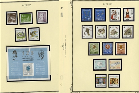 LARGE LOTS AND COLLECTIONS BALTIC COUNTRIES 1918-2005 collection virtually complete in a Scott Specialty album, with Estonia, Central Lithuania, Latvia and Lithuania, with regular issues,...