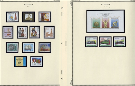 LARGE LOTS AND COLLECTIONS BALTIC COUNTRIES 1918-2005 collection virtually complete in a Scott Specialty album, with Estonia, Central Lithuania, Latvia and Lithuania, with regular issues,...