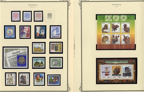 LARGE LOTS AND COLLECTIONS BALTIC COUNTRIES 1918-2005 collection virtually complete in a Scott Specialty album, with Estonia, Central Lithuania, Latvia and Lithuania, with regular issues,...