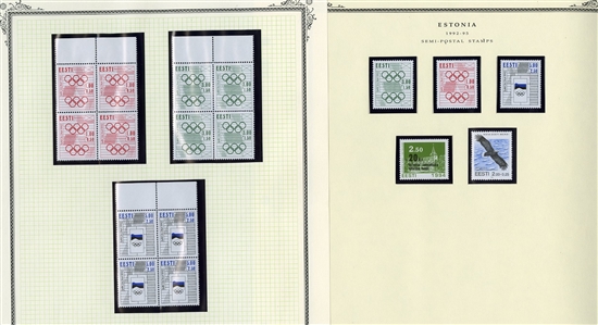 LARGE LOTS AND COLLECTIONS BALTIC COUNTRIES 1918-2005 collection virtually complete in a Scott Specialty album, with Estonia, Central Lithuania, Latvia and Lithuania, with regular issues,...