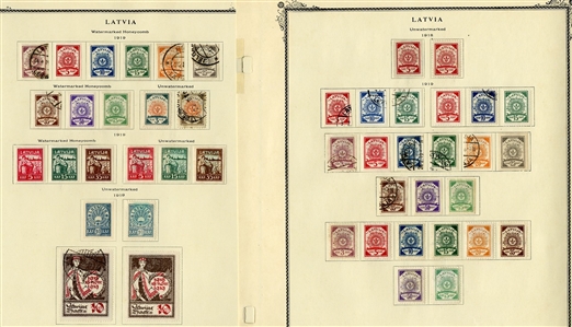 LARGE LOTS AND COLLECTIONS BALTIC COUNTRIES 1918-2005 collection virtually complete in a Scott Specialty album, with Estonia, Central Lithuania, Latvia and Lithuania, with regular issues,...