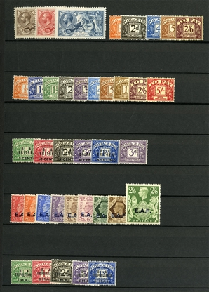 LARGE LOTS AND COLLECTIONS BRITISH COMMONWEALTH  1930s-1950s collection in stock book, mostly George VI complete sets, with Aden, Bahamas including George VI and Landfall of Columbus, Barbados,...
