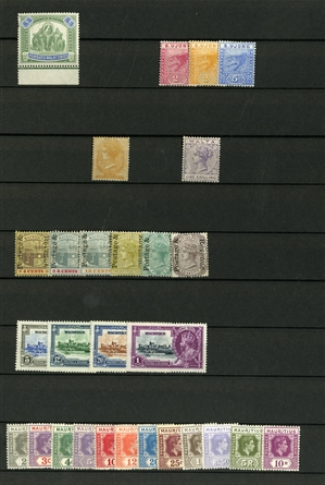 LARGE LOTS AND COLLECTIONS BRITISH COMMONWEALTH  1930s-1950s collection in stock book, mostly George VI complete sets, with Aden, Bahamas including George VI and Landfall of Columbus, Barbados,...