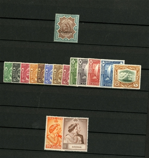 LARGE LOTS AND COLLECTIONS BRITISH COMMONWEALTH  1930s-1950s collection in stock book, mostly George VI complete sets, with Aden, Bahamas including George VI and Landfall of Columbus, Barbados,...