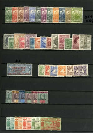 LARGE LOTS AND COLLECTIONS BRITISH COMMONWEALTH  1930s-1950s collection in stock book, mostly George VI complete sets, with Aden, Bahamas including George VI and Landfall of Columbus, Barbados,...