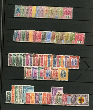 LARGE LOTS AND COLLECTIONS BRITISH COMMONWEALTH  1930s-1950s collection in stock book, mostly George VI complete sets, with Aden, Bahamas including George VI and Landfall of Columbus, Barbados,...