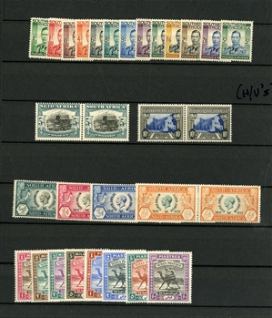 LARGE LOTS AND COLLECTIONS BRITISH COMMONWEALTH  1930s-1950s collection in stock book, mostly George VI complete sets, with Aden, Bahamas including George VI and Landfall of Columbus, Barbados,...