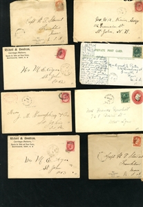 LARGE LOTS AND COLLECTIONS CANADA AND PROVINCES 1870s-1940s selection of 220+ covers and cards, all Reigns represented, with Large and Small Queens, Jubilees, KEVII, George V, single and...
