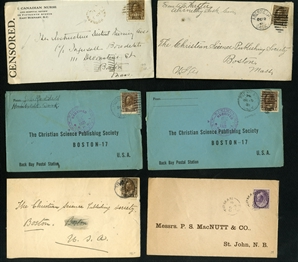 LARGE LOTS AND COLLECTIONS CANADA AND PROVINCES 1870s-1940s selection of 220+ covers and cards, all Reigns represented, with Large and Small Queens, Jubilees, KEVII, George V, single and...