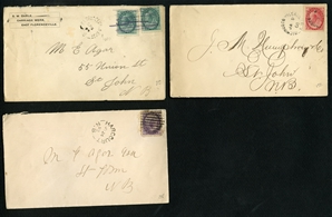 LARGE LOTS AND COLLECTIONS CANADA AND PROVINCES 1870s-1940s selection of 220+ covers and cards, all Reigns represented, with Large and Small Queens, Jubilees, KEVII, George V, single and...