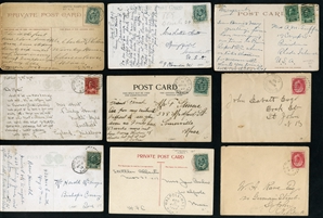LARGE LOTS AND COLLECTIONS CANADA AND PROVINCES 1870s-1940s selection of 220+ covers and cards, all Reigns represented, with Large and Small Queens, Jubilees, KEVII, George V, single and...