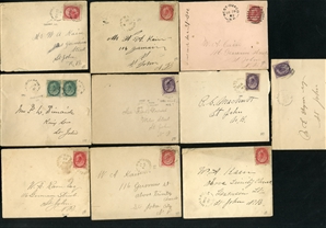 LARGE LOTS AND COLLECTIONS CANADA AND PROVINCES 1870s-1940s selection of 220+ covers and cards, all Reigns represented, with Large and Small Queens, Jubilees, KEVII, George V, single and...