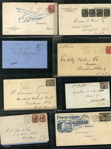 LARGE LOTS AND COLLECTIONS CANADA AND PROVINCES 1870s-1940s selection of 220+ covers and cards, all Reigns represented, with Large and Small Queens, Jubilees, KEVII, George V, single and...