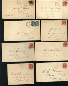 LARGE LOTS AND COLLECTIONS CANADA AND PROVINCES 1870s-1940s selection of 220+ covers and cards, all Reigns represented, with Large and Small Queens, Jubilees, KEVII, George V, single and...