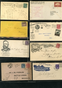 LARGE LOTS AND COLLECTIONS CANADA AND PROVINCES 1870s-1940s selection of 220+ covers and cards, all Reigns represented, with Large and Small Queens, Jubilees, KEVII, George V, single and...