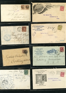 LARGE LOTS AND COLLECTIONS CANADA AND PROVINCES 1870s-1940s selection of 220+ covers and cards, all Reigns represented, with Large and Small Queens, Jubilees, KEVII, George V, single and...