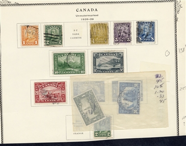 LARGE LOTS AND COLLECTIONS CANADA 1928-50 collection on pages, used and unused, values to $1, many complete sets, regular issues, coils, officials with better items, some duplication, many...