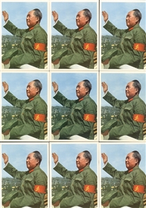LARGE LOTS AND COLLECTIONS CHINA - PRC 1965-67 Mao Tse Tung, duplicated accumulation of 200 unused picture postcards from the Cultural Revolution, various propaganda slogans, fine-v.f., scarce