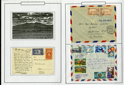 LARGE LOTS AND COLLECTIONS ETHIOPIA 1895-1990 balance of a collection in album, 300+ used and unused stamps, some complete sets, also 60+ covers and cards, picture postcards, stationery, etc.,...