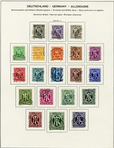 LARGE LOTS AND COLLECTIONS GERMANY 1945-73 collection of used singles, sets and souv. sheets in Schaubek album, with British and American Zone, Federal Republic incl. semi-postals, Berlin...