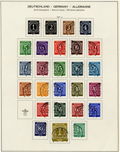 LARGE LOTS AND COLLECTIONS GERMANY 1945-73 collection of used singles, sets and souv. sheets in Schaubek album, with British and American Zone, Federal Republic incl. semi-postals, Berlin...