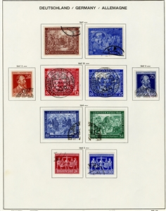 LARGE LOTS AND COLLECTIONS GERMANY 1945-73 collection of used singles, sets and souv. sheets in Schaubek album, with British and American Zone, Federal Republic incl. semi-postals, Berlin...