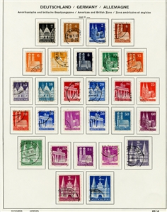 LARGE LOTS AND COLLECTIONS GERMANY 1945-73 collection of used singles, sets and souv. sheets in Schaubek album, with British and American Zone, Federal Republic incl. semi-postals, Berlin...
