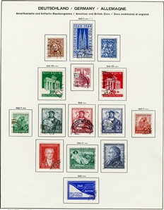 LARGE LOTS AND COLLECTIONS GERMANY 1945-73 collection of used singles, sets and souv. sheets in Schaubek album, with British and American Zone, Federal Republic incl. semi-postals, Berlin...