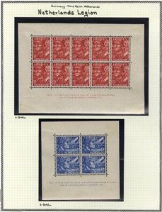 LARGE LOTS AND COLLECTIONS GERMANY -  WORLD WAR II Occupation Issues 1941-44 selection on pages, with Flemish Legion, including Kings sheetlets of four (n.h.), Walloon Legion (two sets),...