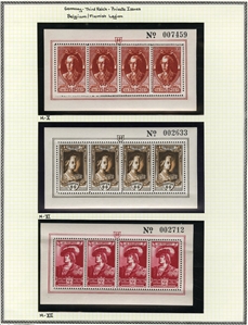 LARGE LOTS AND COLLECTIONS GERMANY -  WORLD WAR II Occupation Issues 1941-44 selection on pages, with Flemish Legion, including Kings sheetlets of four (n.h.), Walloon Legion (two sets),...