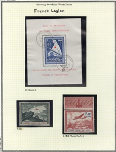 LARGE LOTS AND COLLECTIONS GERMANY -  WORLD WAR II Occupation Issues 1941-44 selection on pages, with Flemish Legion, including Kings sheetlets of four (n.h.), Walloon Legion (two sets),...