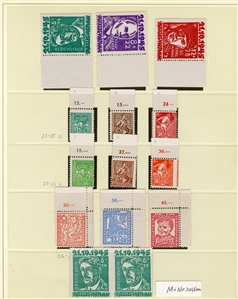 LARGE LOTS AND COLLECTIONS GERMANY - SOVIET ZONE 1945-46 duplicated selection on pages, unused (n.h) and used (sometimes both), with Saxony, Thuringen, Leipzig, Mecklenburg-Verpommern, early...