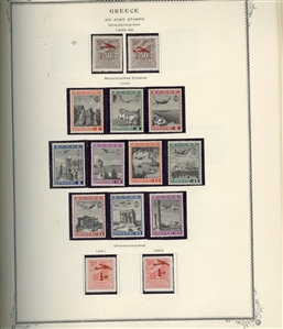LARGE LOTS AND COLLECTIONS GREECE 1861-1967 collection in Scott Specialty album, good showing of Large and Small Hermes Heads, some blocks and varieties, few used, unused from 1896, Olympics...