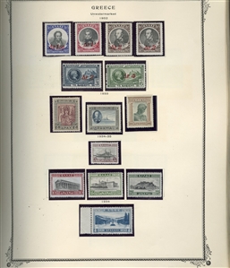 LARGE LOTS AND COLLECTIONS GREECE 1861-1967 collection in Scott Specialty album, good showing of Large and Small Hermes Heads, some blocks and varieties, few used, unused from 1896, Olympics...
