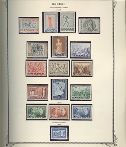 LARGE LOTS AND COLLECTIONS GREECE 1861-1967 collection in Scott Specialty album, good showing of Large and Small Hermes Heads, some blocks and varieties, few used, unused from 1896, Olympics...