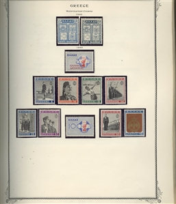 LARGE LOTS AND COLLECTIONS GREECE 1861-1967 collection in Scott Specialty album, good showing of Large and Small Hermes Heads, some blocks and varieties, few used, unused from 1896, Olympics...