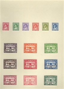 LARGE LOTS AND COLLECTIONS JORDAN 1920-1950 predominantly unused old-time collection written up on album leaves, wealth of better items commencing with 1920 (Nov.) issue perf. 15x14 to 5p and...