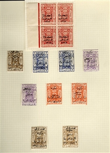LARGE LOTS AND COLLECTIONS JORDAN 1920-1950 predominantly unused old-time collection written up on album leaves, wealth of better items commencing with 1920 (Nov.) issue perf. 15x14 to 5p and...