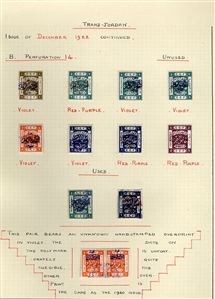 LARGE LOTS AND COLLECTIONS JORDAN 1920-1950 predominantly unused old-time collection written up on album leaves, wealth of better items commencing with 1920 (Nov.) issue perf. 15x14 to 5p and...
