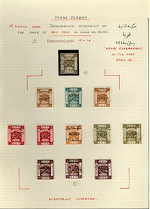 LARGE LOTS AND COLLECTIONS JORDAN 1920-1950 predominantly unused old-time collection written up on album leaves, wealth of better items commencing with 1920 (Nov.) issue perf. 15x14 to 5p and...