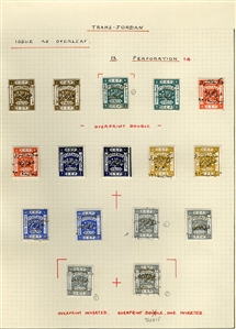 LARGE LOTS AND COLLECTIONS JORDAN 1920-1950 predominantly unused old-time collection written up on album leaves, wealth of better items commencing with 1920 (Nov.) issue perf. 15x14 to 5p and...