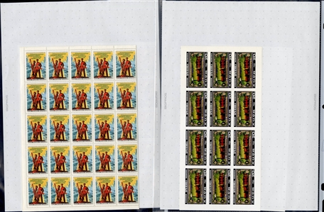 LARGE LOTS AND COLLECTIONS NORTH KOREA 1967-77 unissued, selection of 23 different sheets of 25, 20 or 18, all complete sets, including Space, Chess, Tennis, Propaganda issues, Butterflies,...